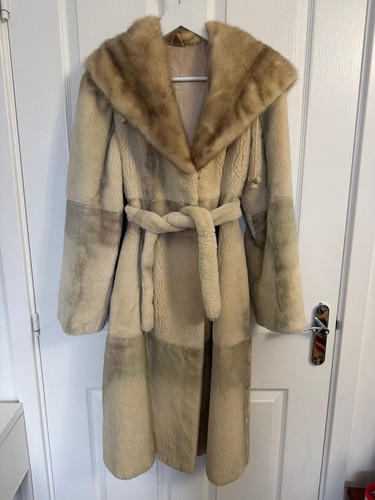 Luxury cream mink collar - cream,