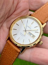 Omega Seamaster Quartz Day Date Gold Plated 1970s vintage used Battery watch