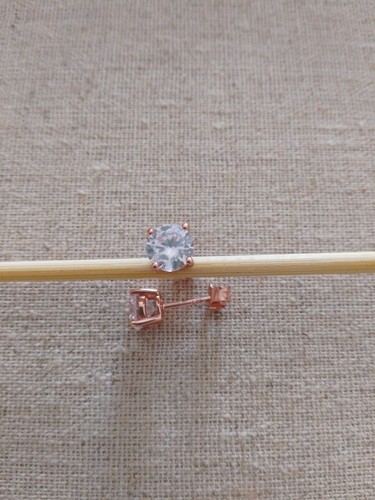 Diamonique studs rose gold - diamonique,