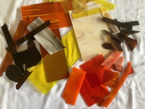 Stained glass offcuts - &, small
