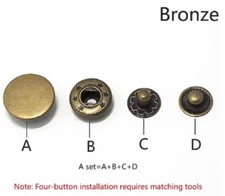 12mm - 17mm Heavy Duty Press Studs Snap Fasteners Poppers Buttons Rivets K160 UK