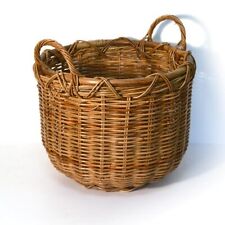 Fireside Round Tub Small Log Basket Wicker Rattan Stove Wood Toy Storage - Brown