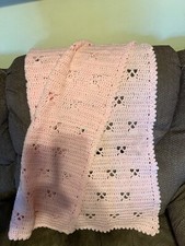 NEW! Lacy Pink Handmade Afghan