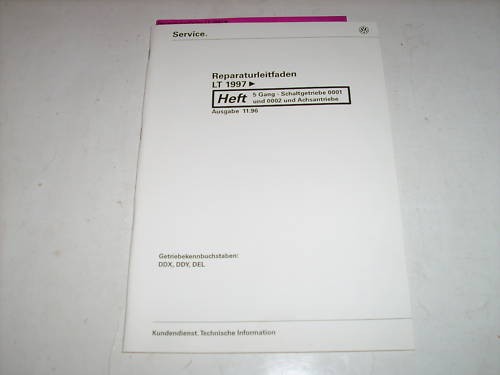 Workshop manual 1997 - manual, vw