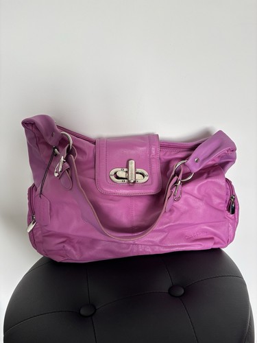 Vintage purple leather handbag