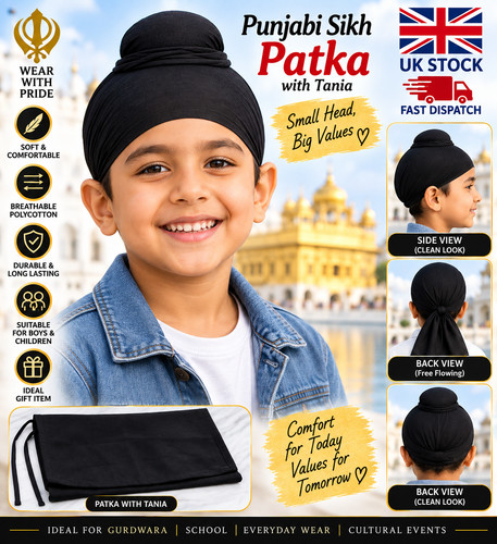 Punjabi sikh black - patka, kids