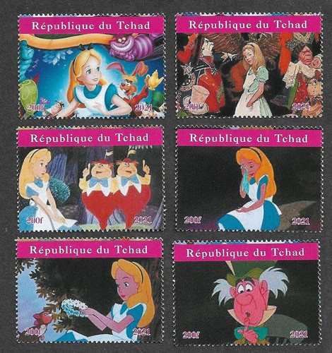 Alice wonderland stamps set - wonderland,