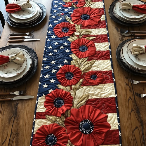 Patriotic quilt table runner - patriotic,