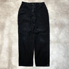Woolrich Corduroy Trousers Womens 32" Straight Leg Needle Cord Pants, Black
