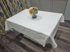White Ivy Leaf Tablecloth 54"x54" 100% Cotton Dining Restaurant HotelQuality NEW