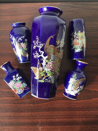 Japanese mini vases kutani - japanese, vases,