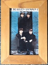 The Beatles Group Band Shot photo image in wood Pine Frame 18cm x 13cm