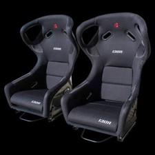 Pair of 130R XL/Wide Racing/Bucket Fibreglass Seats - Black