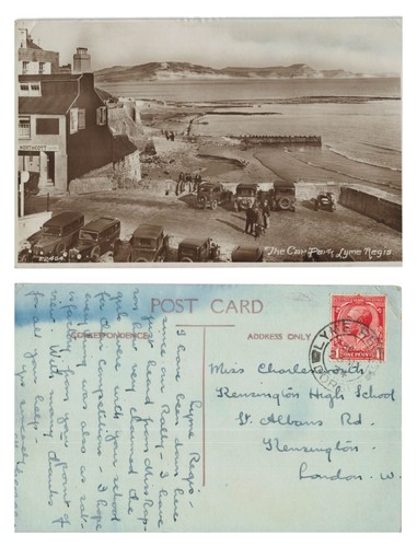 Vintage postcard the car - vintage,