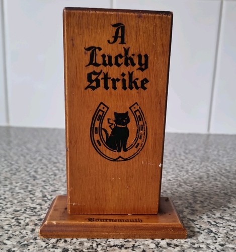 Wood matchbox holder lucky - holder, a