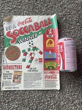 Italia 90 Coca-Cola Soccer Ball Promotional Can Empty  & Advert From Radio Times