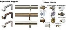 35mm EYELET CURTAIN POLE WITH DESIGNER ADJUSTABLE SUPPORT /BRACKETS &END FINIALS