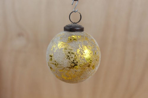 Antique golden foil kugel - foil,