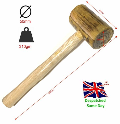 50mm raw hide leather - raw, mallet