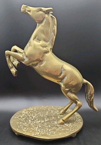 Vintage brass horse statue - vintage,