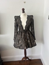 Miss Francesca Couture Black Lace Mini Dress Size M Black Swan Revealing