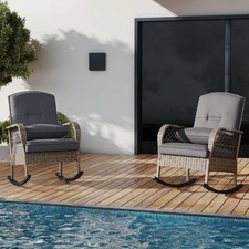 2X Outdoor Rattan Rocking