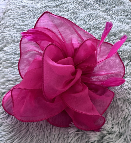 Women pink flower feather - pink,