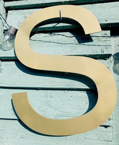 Large gold metal - metal, letter