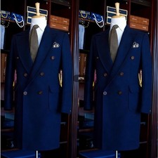 Blue Cashmere Men's Overcoat