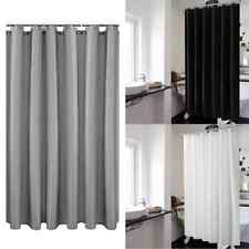EXTRA LONG FABRIC SHOWER CURTAIN WATERPROOF WITH HOOKS WEIGHTED HEM 180 X 200CM