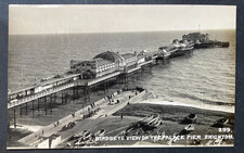 RPPC BRIGHTON BIRDS EYE VIEW OF THE PALACE PIER SUSSEX