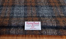 Brown Grey Tartan Harris Tweed