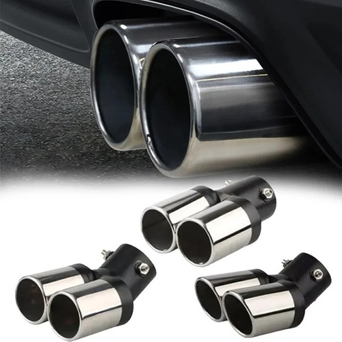 Chrome dual exhaust tip curved - tip,
