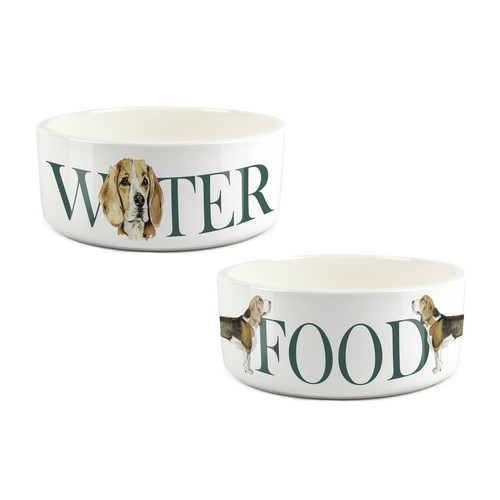 Beagle pet bowl set - food, &