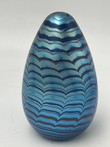 Vintage loetz glass blue - vintage,