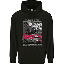 Tokyo Drifting Anime American Muscle Car Japan Mens 80% Cotton Hoodie