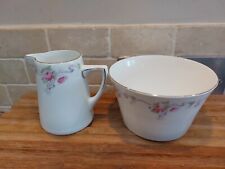 The Rosary Heathcote China H M Williamson & Sons Sugar Bowl & Milk Jug Creamer