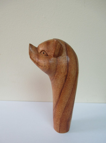 Wooden carved pig - , stick