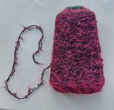 Black Pink Eyelash Yarn 472g INCLUDING cone Wool Knitting Crafts Weaving Hobbies