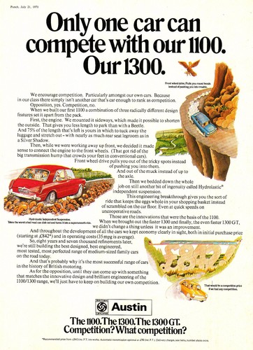 1971 advert austin 1100 - 1971, 1300
