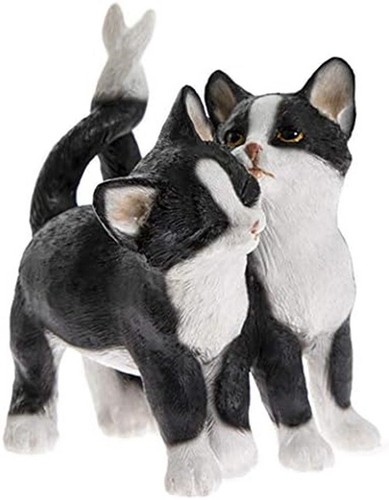 Black white cat ornaments - black,