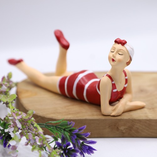 Bathing lady ornament red - lady, &