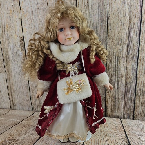 Porcelain doll with stand - porcelain,