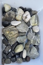 Aquarium Stone Rock Natural Decoration Fish Tank DARK GREY  black white mix 2 kg