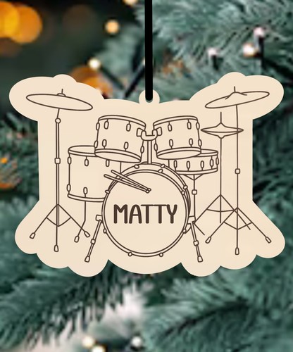 Personalized drum set ornament - drum,