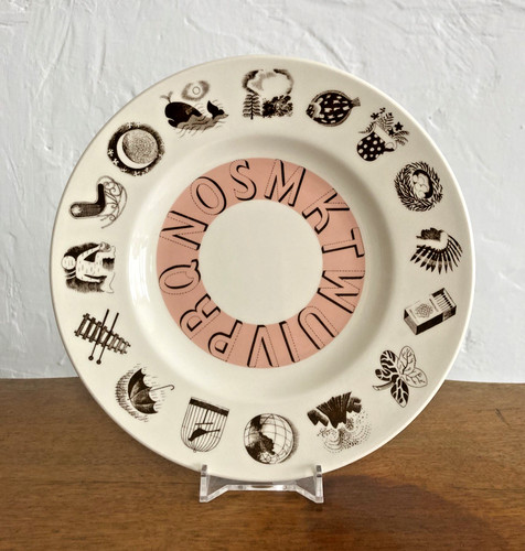 Wedgwood pink alphabet 18cm - alphabet,
