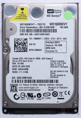 160gb sata laptop - laptop, hdd