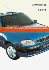 Citroen Saxo 1.1i Forte Limited Edition 2001 UK Market Sales Brochure