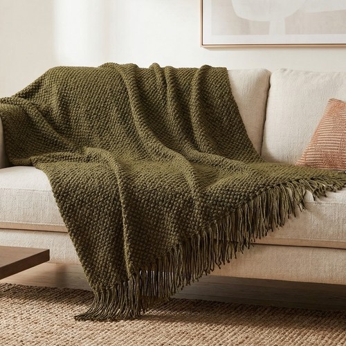 Knitted throw blanket sofa bed - blanket,