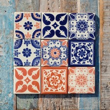 9 AUTHENTIC MEXICAN TILES Large RUSTIC9 MIX